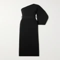 Solace London - Zaya One-shoulder Belted Crepe Maxi Dress - Black - UK 4