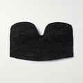 Mara Hoffman - + Net Sustain Liya Cropped Strapless Embroidered Organic Cotton Bustier Top - Black - US4