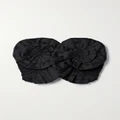 Mara Hoffman - + Net Sustain Muriel Strapless Cropped Ruffled Poplin-trimmed Popcorn Organic Cotton Top - Black - XS