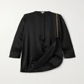 Loewe - Embellished Silk-satin Shirt Dress - Black - FR34
