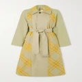Burberry - Appliquéd Belted Checked Cotton-gabardine Trench Coat - Neutral - UK 2