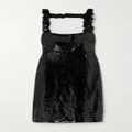 GANNI - Sequined Recycled-satin Mini Dress - Black - EU 34