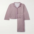 Skin - + Net Sustain Cayla Houndstooth Organic Pima Cotton-jersey Pajama Set - Antique rose - 0