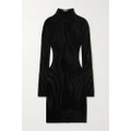 Mugler - Chenille Turtleneck Mini Dress - Black - x small