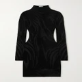 Mugler - Chenille Turtleneck Mini Dress - Black - x large