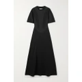 Mugler - Paneled Organic Cotton-jersey Maxi Dress - Black - medium