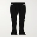 Mugler - Illusion Tulle-trimmed Stretch-jersey Leggings - Black - FR34