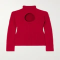COURREGES - Cutout Ribbed-knit Turtleneck Sweater - Red - small