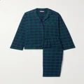 Eberjey - Checked Cotton-flannel Pajama Set - Green - large