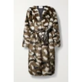 Sea - Karlie Oversized Belted Faux Fur Coat - Brown - medium
