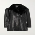 Magda Butrym - Faux Fur-trimmed Leather Jacket - Black - FR38