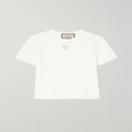 Gucci - Crystal-embellished Cotton-jersey T-shirt - White - S
