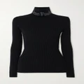 Jean Paul Gaultier - Ribbed Merino Wool-blend Jacquard Turtleneck Top - Black - xx small
