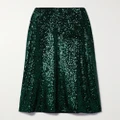 Cefinn - Scarlett Sequined Tulle Midi Skirt - Dark green - UK 8