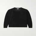 James Perse - Crushed-velvet Sweatshirt - Black - 2