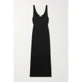 SAINT LAURENT - Ribbed Stretch-silk Jersey Midi Dress - Black - L