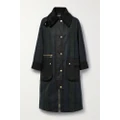Barbour - Townfield Checked Corduroy-trimmed Waxed-cotton Jacket - Black - UK 12