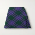 Burberry - Wrap-effect Checked Woven Skirt - Blue - UK 8