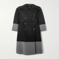 Joseph - Merton Belted Double-breasted Two-tone Wool Coat - Black - FR34