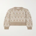Brunello Cucinelli - Sequin-embellished Fair Isle Cashmere Sweater - Light brown - x large