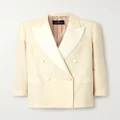 Etro - Double-breasted Cotton And Wool-blend Jacquard Blazer - Ivory - IT42