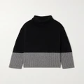 Joseph - Two-tone Ribbed Wool And Cashmere-blend Turtleneck Sweater - Black - medium
