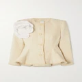 Huishan Zhang - Agar Appliquéd Tweed Jacket - Off-white - UK 10