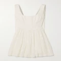 Zimmermann - Alight Lace-trimmed Ramie Bustier Mini Dress - Ivory - 00
