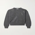 Brunello Cucinelli - Sequin-embellished Wool, Cashmere And Silk-blend Sweater - Gray - medium
