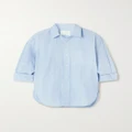 Citizens of Humanity - Kayla Striped Cotton-poplin Shirt - Sky blue - large