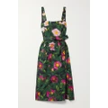 Oscar de la Renta - Belted Floral-print Cotton-poplin Midi Dress - Multi - US10