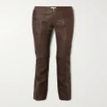 Jean Paul Gaultier - Printed Leather Bootcut Pants - Brown - FR40