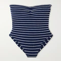 Hunza G - Brooke Striped Seersucker Swimsuit - Navy - One size