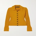 Proenza Schouler - Ribbed Cotton-blend Cardigan - Gold - x small