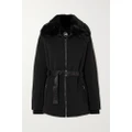 Fusalp - Clea Belted Faux Fur-trimmed Softshell And Stretch-jersey Ski Jacket - Black - FR42