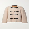 TOTEME - Leather-trimmed Shearling Jacket - Off-white - XS/S