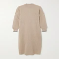 Brunello Cucinelli - Ribbed Alpaca And Cotton-blend Midi Dress - Beige - small
