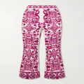 Dolce & Gabbana - Cropped Printed Silk-blend Flared Pants - Pink - IT36