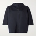 Loro Piana - Roaden Leather-trimmed Cashmere Coat - Midnight blue - medium
