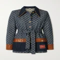 Gucci - + Net Sustain Leather-trimmed Organic Denim-jacquard Jacket - Blue - IT38