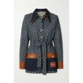 Gucci - + Net Sustain Leather-trimmed Organic Denim-jacquard Jacket - Blue - IT42