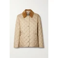 Burberry - Reversible Corduroy-trimmed Quilted Shell And Checked Cotton Jacket - Beige - xx small