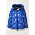 Moncler Genius - + Adidas Originals Beiser Hooded Jersey-trimmed Quilted Glossed-shell Down Coat - Blue - 1