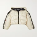 Moncler Genius - + Adidas Originals Cropped Hooded Striped Quilted Shell Down Jacket - White - 0