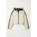 Moncler Genius - + Adidas Originals Cropped Hooded Striped Quilted Shell Down Jacket - White - 0