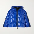 Moncler Genius - + Adidas Originals Chambery Hooded Jersey-trimmed Glossed-shell Down Jacket - Blue - 0