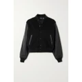 Polo Ralph Lauren - Appliquéd Leather And Padded Cotton-blend Bomber Jacket - Black - x small