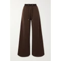 Balmain - Striped Wool-blend Jacquard Wide-leg Pants - Brown - FR40