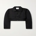 Tibi - Cropped Woven Jacket - Black - x small