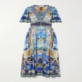 Camilla - Crystal-embellished Printed Silk-crepe Maxi Dress - Blue - large
